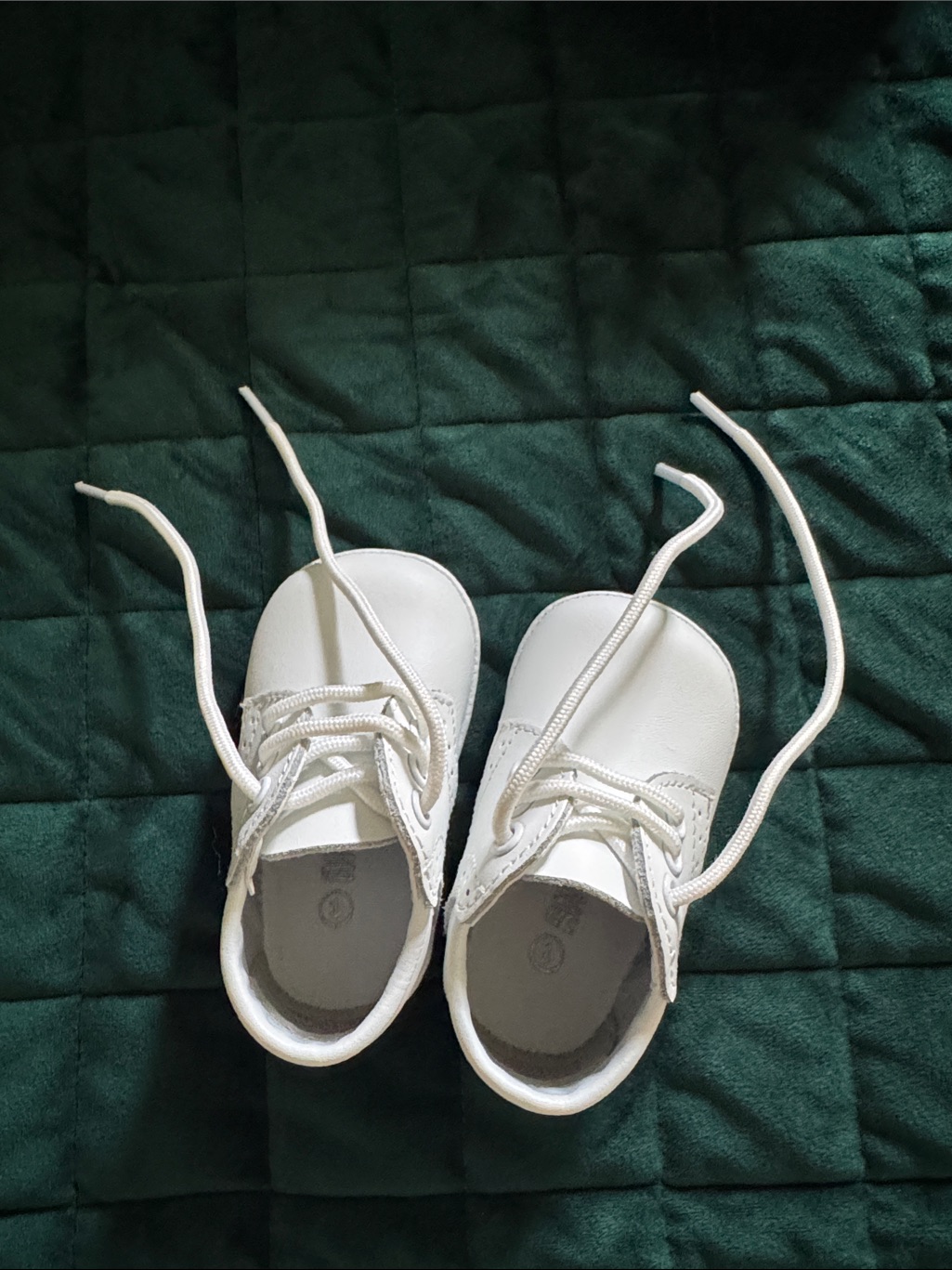 Angel James Boys White Leather Lace Up Baby Shoe-Size Baby 1